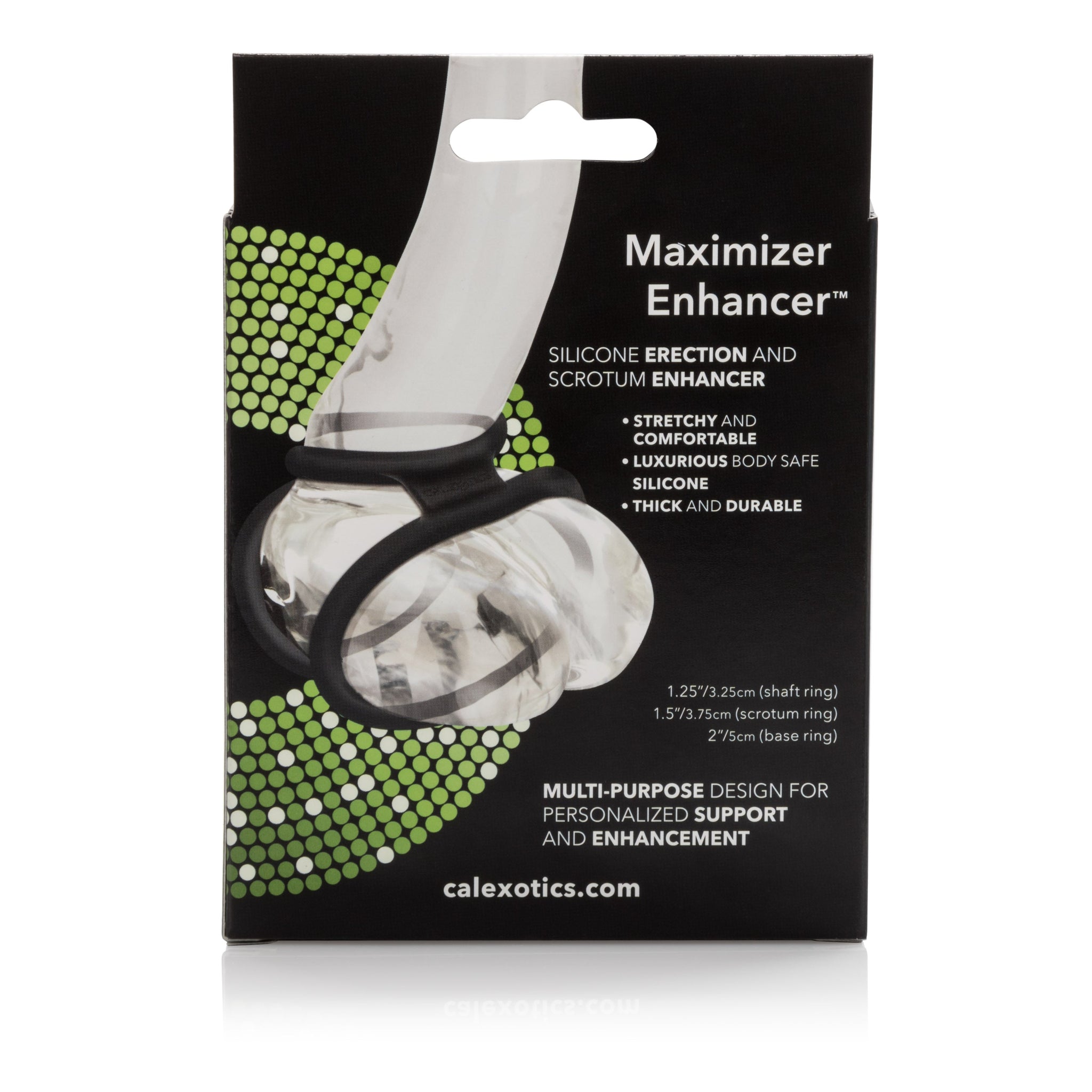 Maximizer Enhancer Triple Silicone Ring Set Black with 2 Inch Base, 1.5 Inch Scrotum, and 1.25 Inch Shaft Rings > Cock Ring > Sets - Tophatter Daily Deals