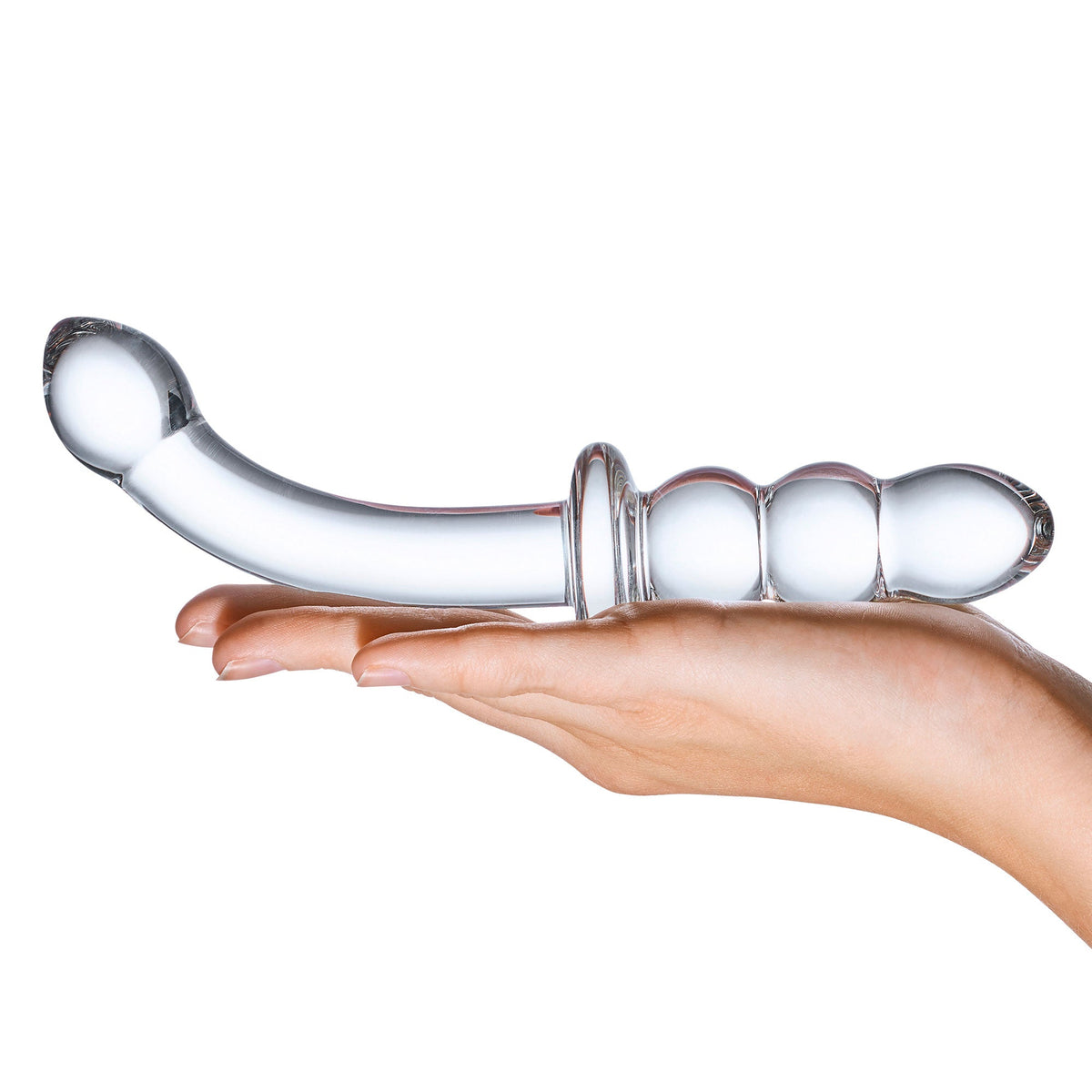 Glas 8 Inch Ribbed G-Spot Double-Ended Glass Dildo > Glass > Dildos - Tophatter Daily Deals