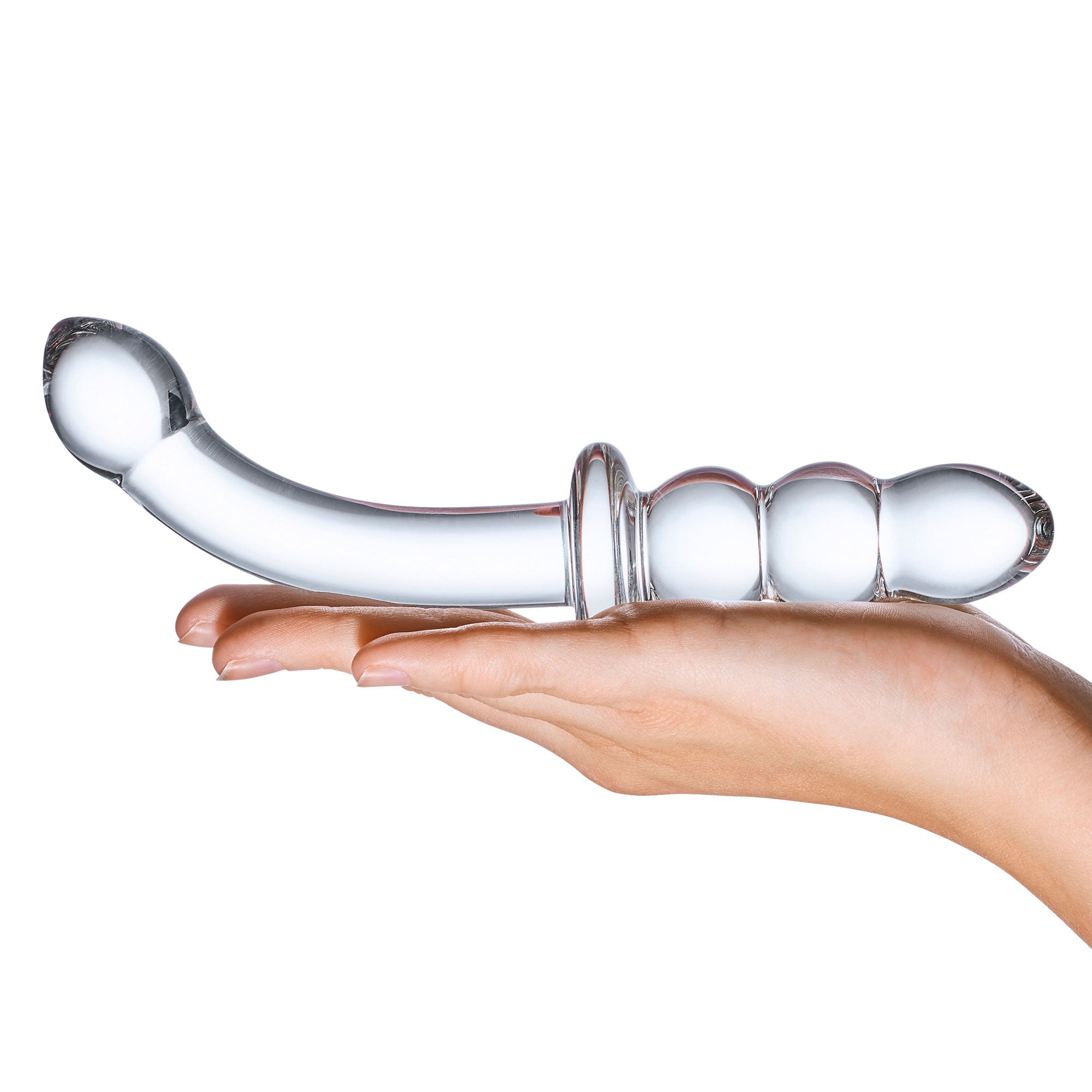Glas 8 Inch Ribbed G-Spot Double-Ended Glass Dildo > Glass > Dildos - Tophatter Daily Deals