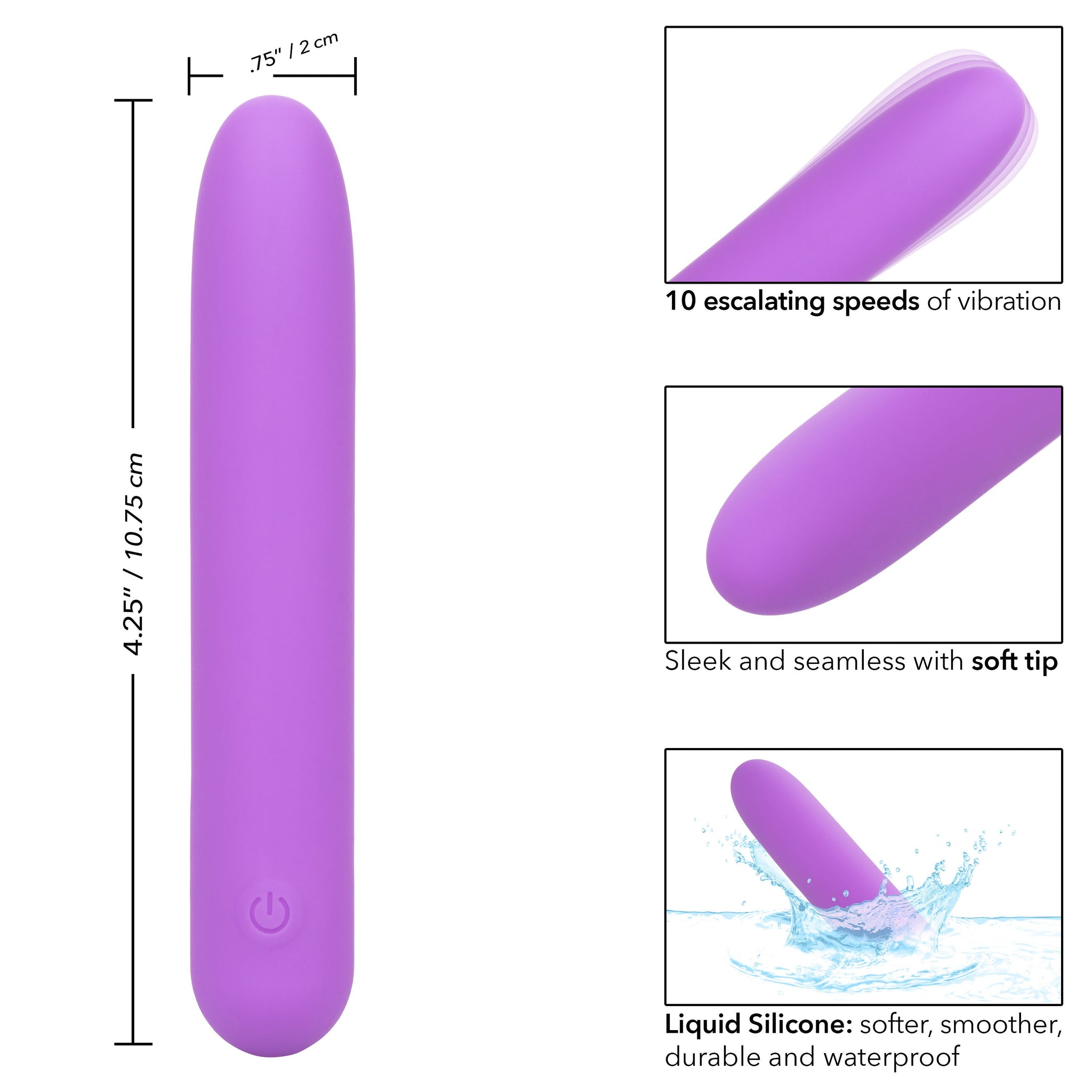 Bliss Liquid Silicone Mini Vibe Purple 10-Speed 4-Inch Vibrator > Vibrators > Mini Vibrators - Tophatter Daily Deals