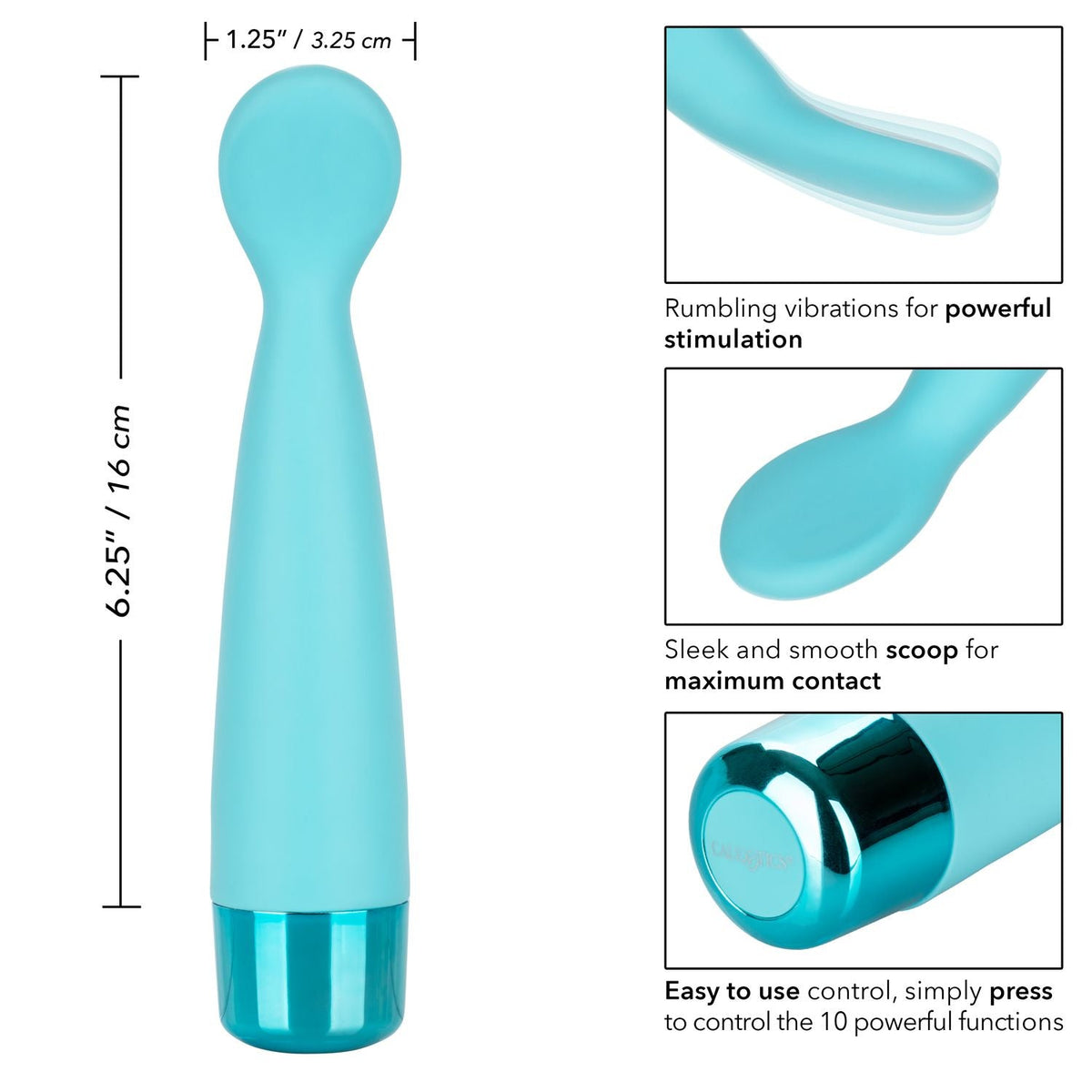 Eden Scoop Flexible Blue Silicone Massager with 10 Vibration Functions and Waterproof Design > Vibrators > Finger Vibrators - Tophatter Daily Deals
