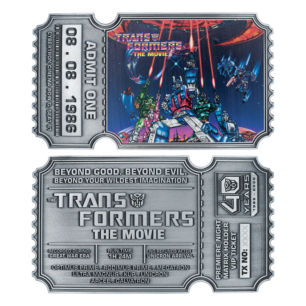 Transformers: The Movie – Limited Edition 40th Anniversary Metal Replica Movie Ticket Collectible Replica - Tophatter Daily Deals