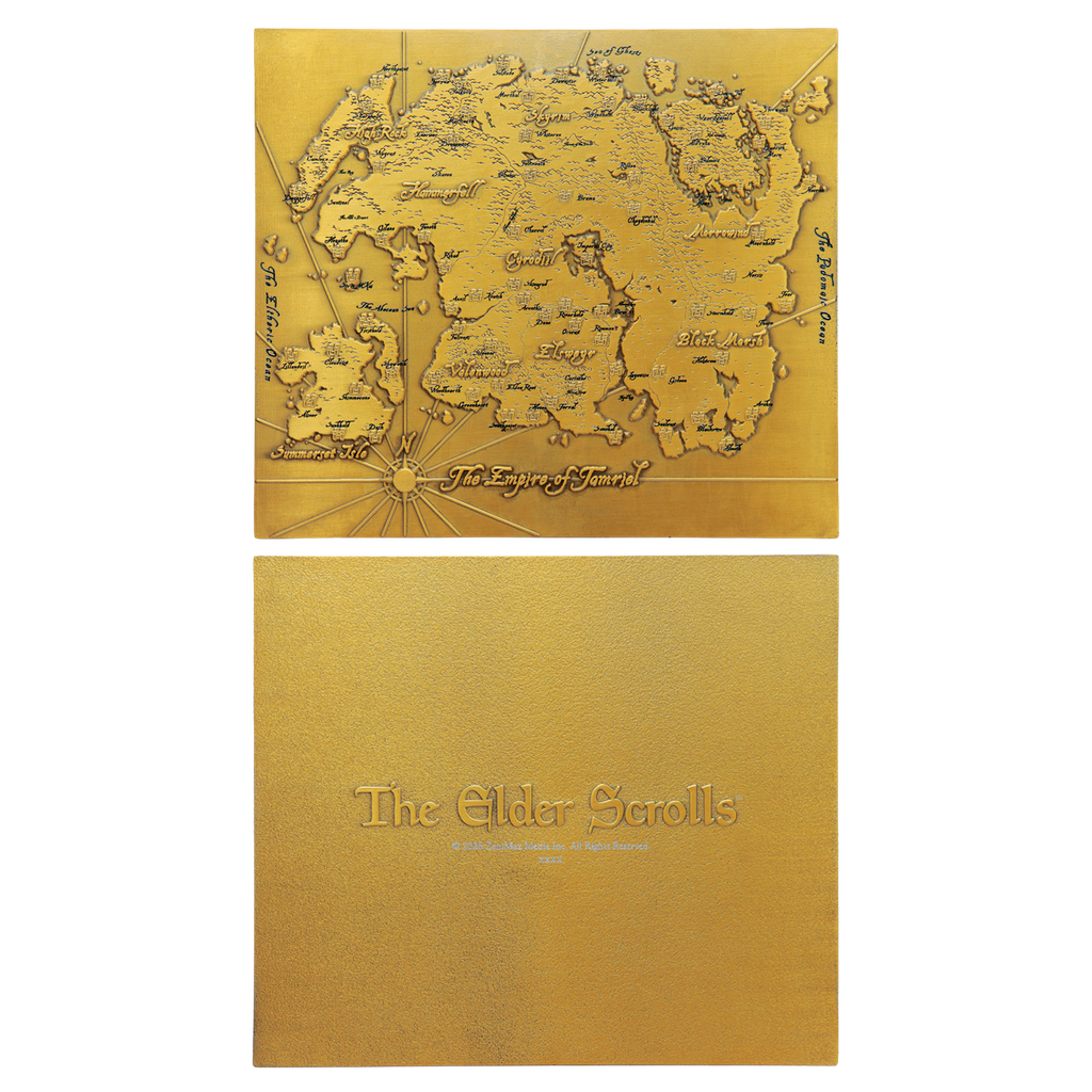 The Elder Scrolls – Limited Edition Metal Map of Tamriel Collectible - Tophatter Daily Deals