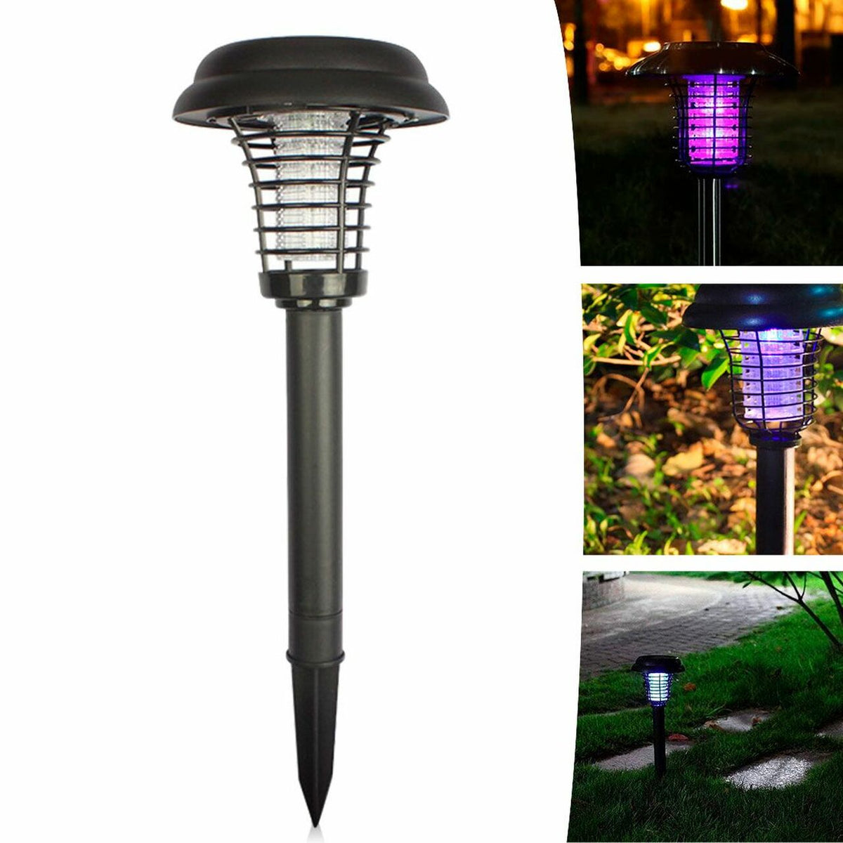 Solar LED Garden Pathway Light with Built-in Bug Zapper Solar Outdoor Lights - Tophatter Daily Deals