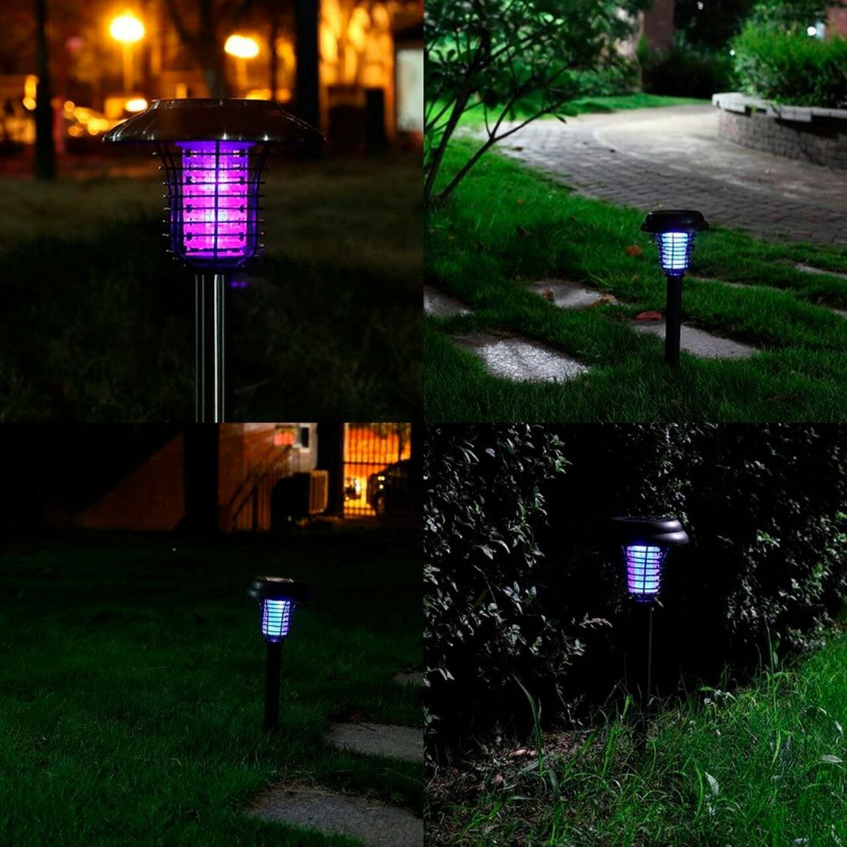 Solar LED Garden Pathway Light with Built-in Bug Zapper Solar Outdoor Lights - Tophatter Daily Deals