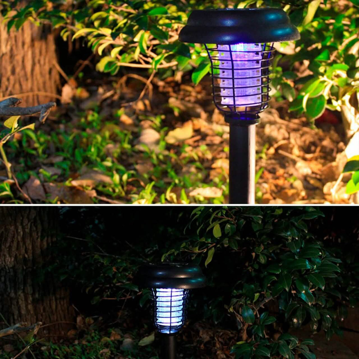 Solar LED Garden Pathway Light with Built-in Bug Zapper Solar Outdoor Lights - Tophatter Daily Deals