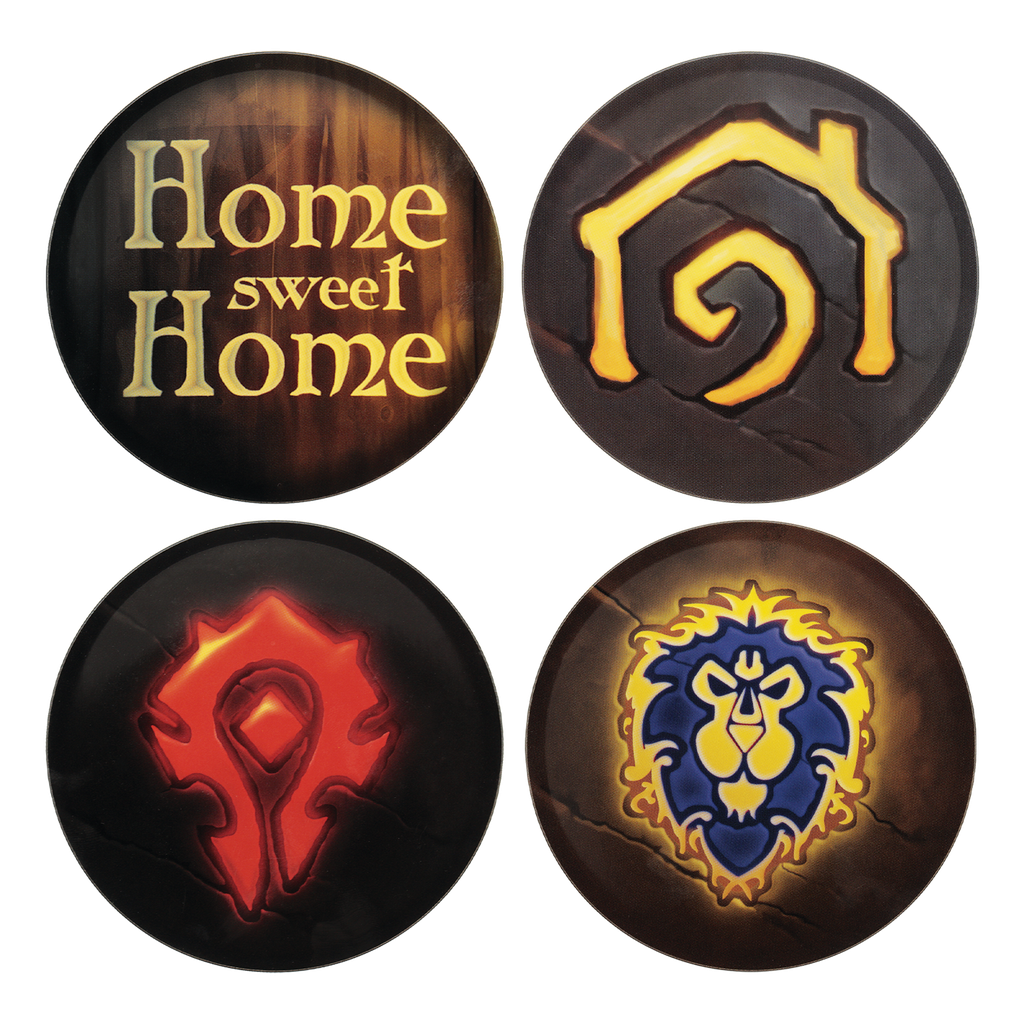 World of Warcraft - Set of Four Printed Metal Coasters Coaster - Tophatter Daily Deals