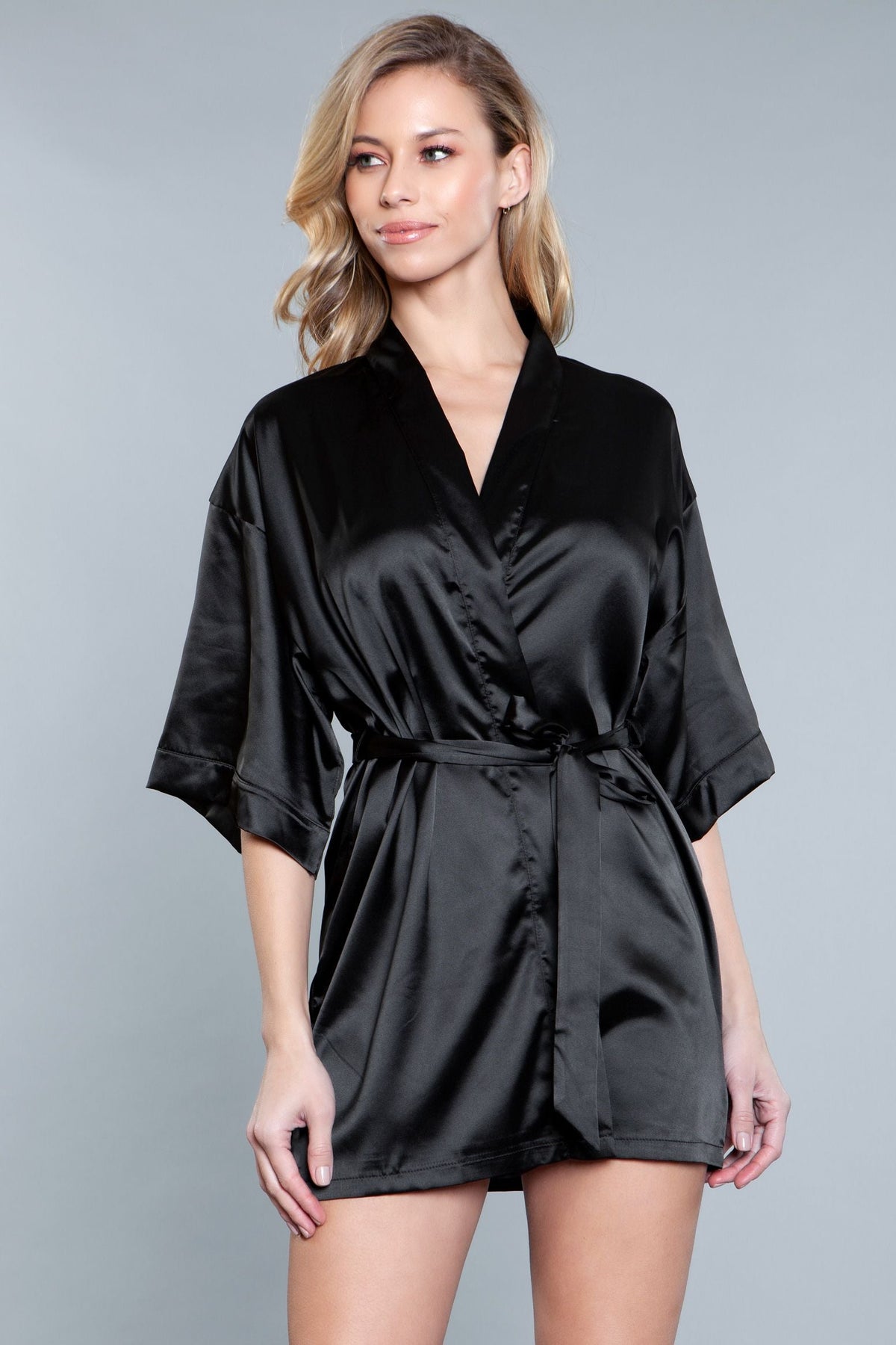 Getting Ready Robe Black Robes - Tophatter Daily Deals