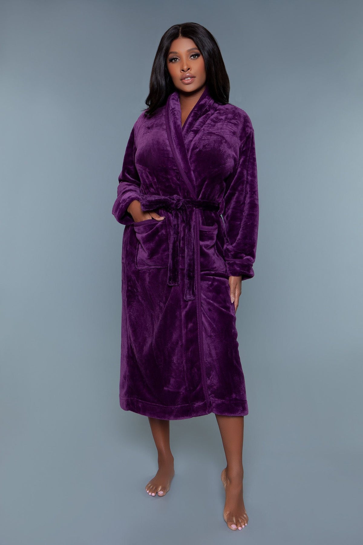 Helena Plush Robe Purple Robes - Tophatter Daily Deals