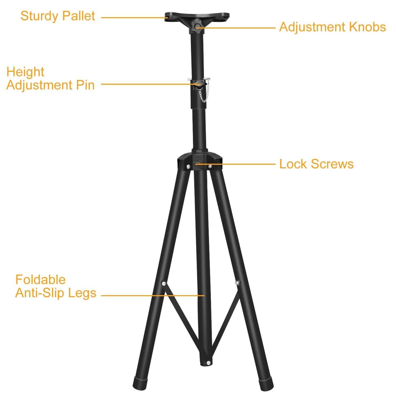 Pa Speaker Tripod Stand Heavy Duty Height Extendable Adjustable Pole Mount Rack Audio Accessories - Tophatter Daily Deals