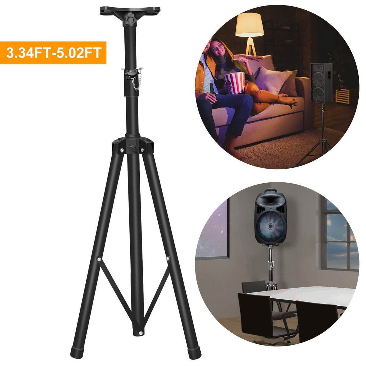Pa Speaker Tripod Stand Heavy Duty Height Extendable Adjustable Pole Mount Rack Audio Accessories - Tophatter Daily Deals