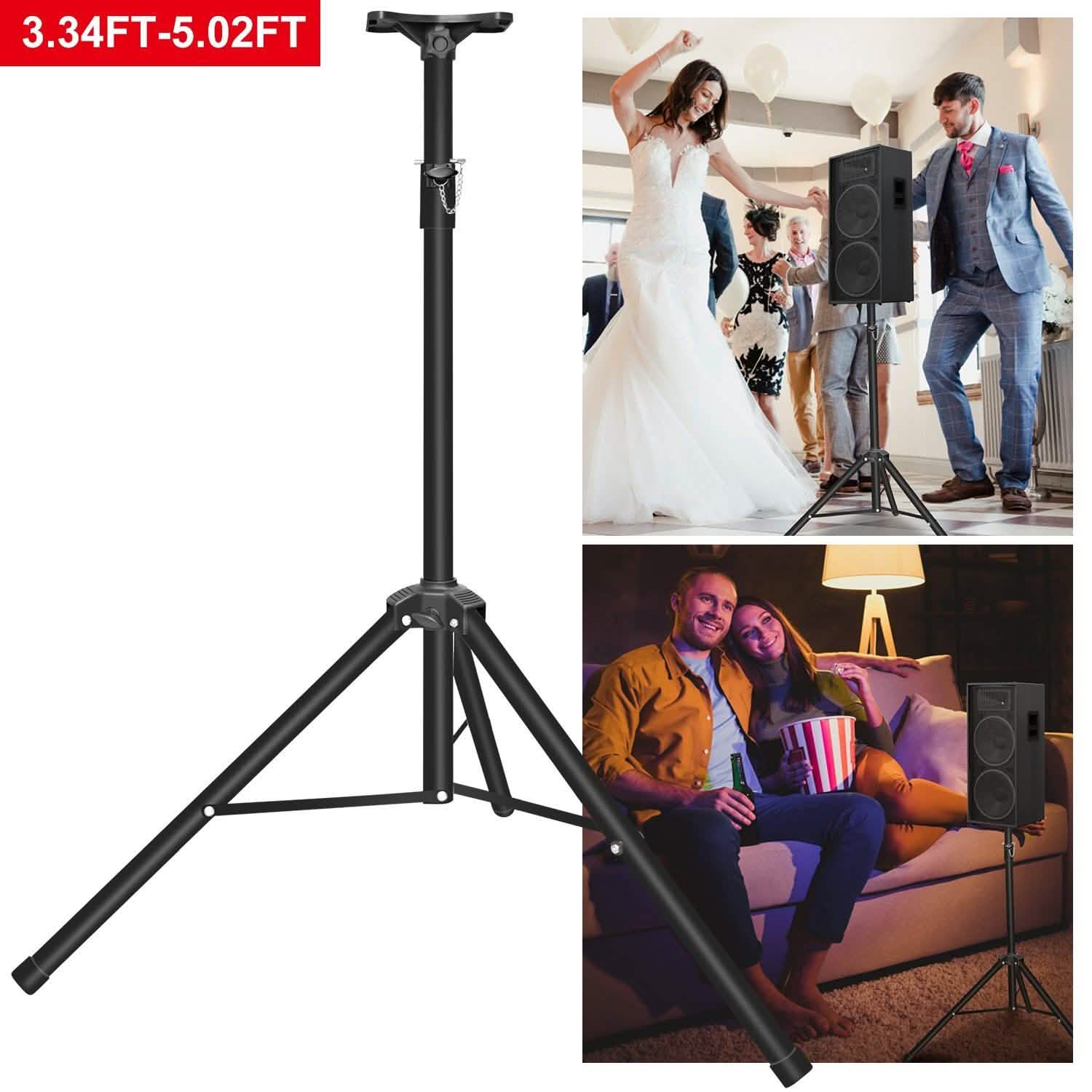 Pa Speaker Tripod Stand Heavy Duty Height Extendable Adjustable Pole Mount Rack Audio Accessories - Tophatter Daily Deals