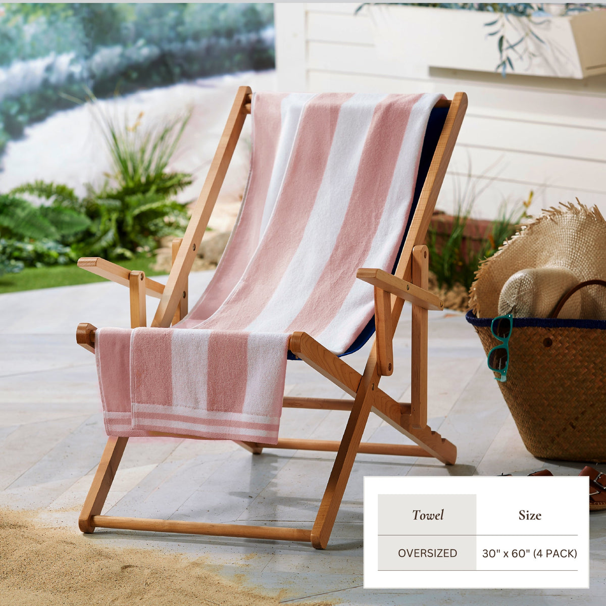 Striped Cabana Beach Towel - Edgartown Collection Bath - Tophatter Daily Deals