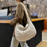 Padded Argyle Quilted Crossbody Hobo Bag White Handbags & Wallets - Tophatter Daily Deals