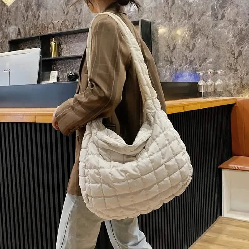 Padded Argyle Quilted Crossbody Hobo Bag White Handbags & Wallets - Tophatter Daily Deals