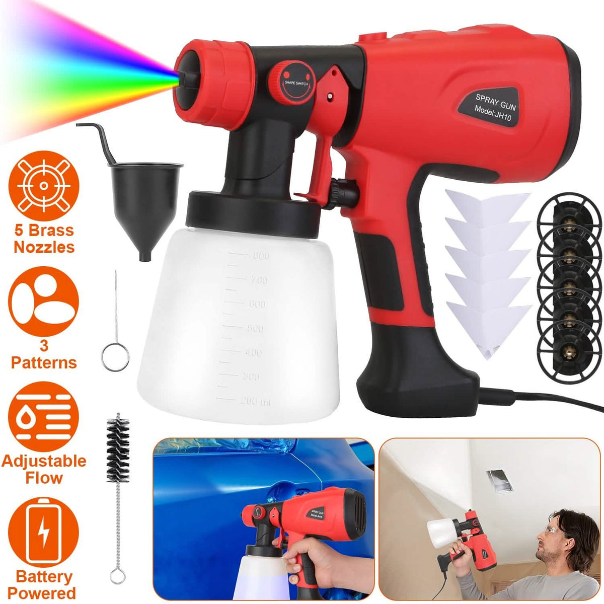 Paint Sprayer HVLP Handheld Painter with 3 Spray Patterns Home Improvement - Tophatter Daily Deals