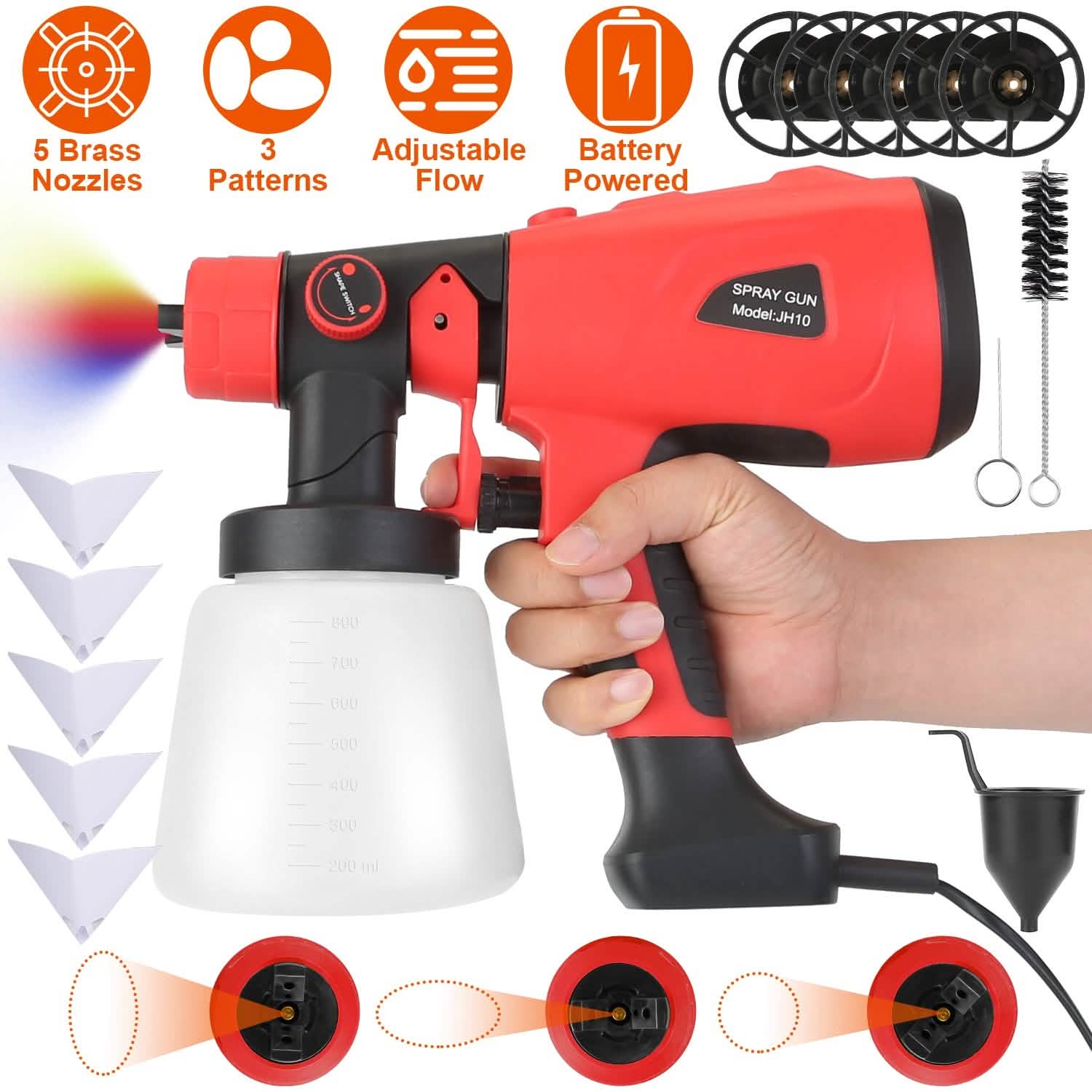 Paint Sprayer HVLP Handheld Painter with 3 Spray Patterns Home Improvement - Tophatter Daily Deals