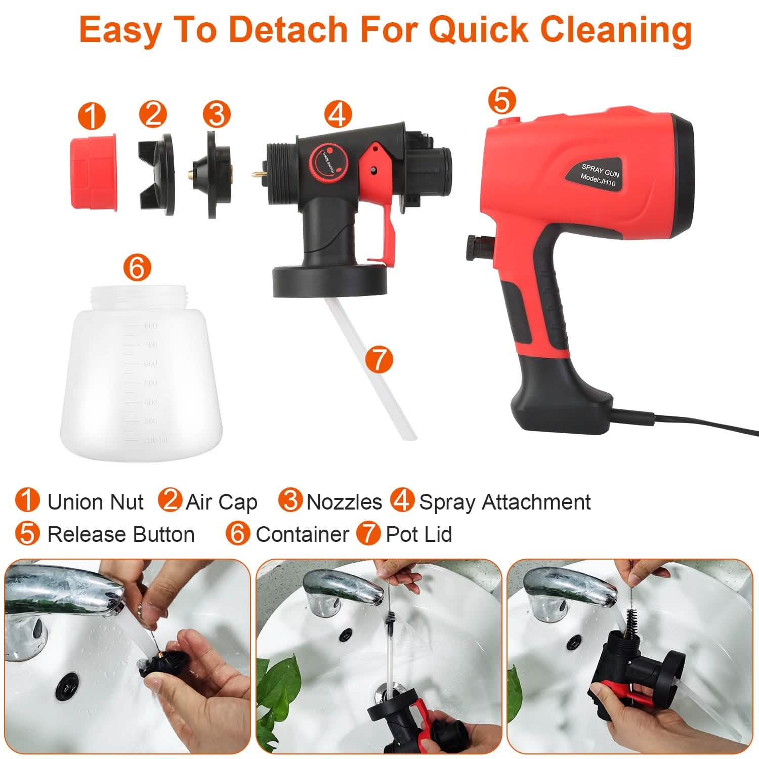 Paint Sprayer HVLP Handheld Painter with 3 Spray Patterns Home Improvement - Tophatter Daily Deals