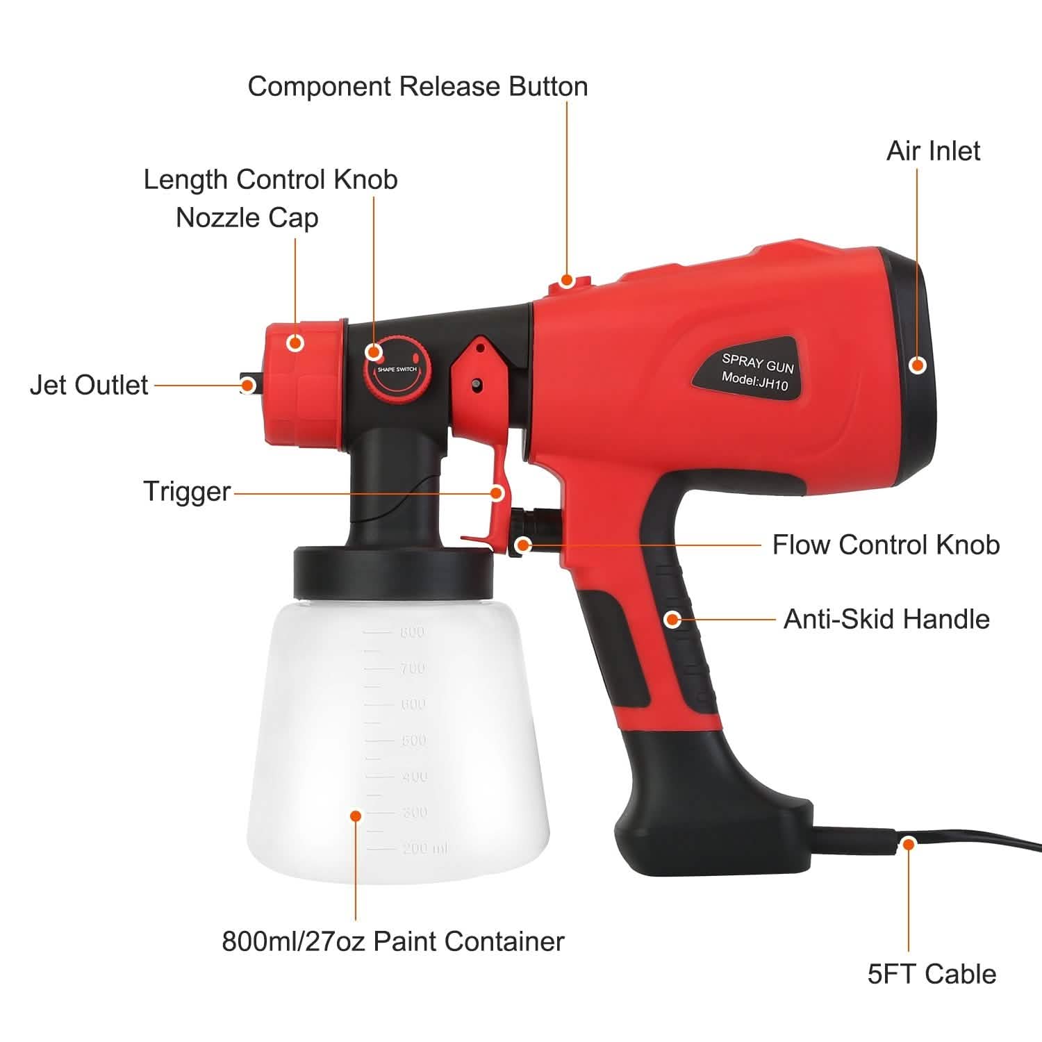 Paint Sprayer HVLP Handheld Painter with 3 Spray Patterns Home Improvement - Tophatter Daily Deals