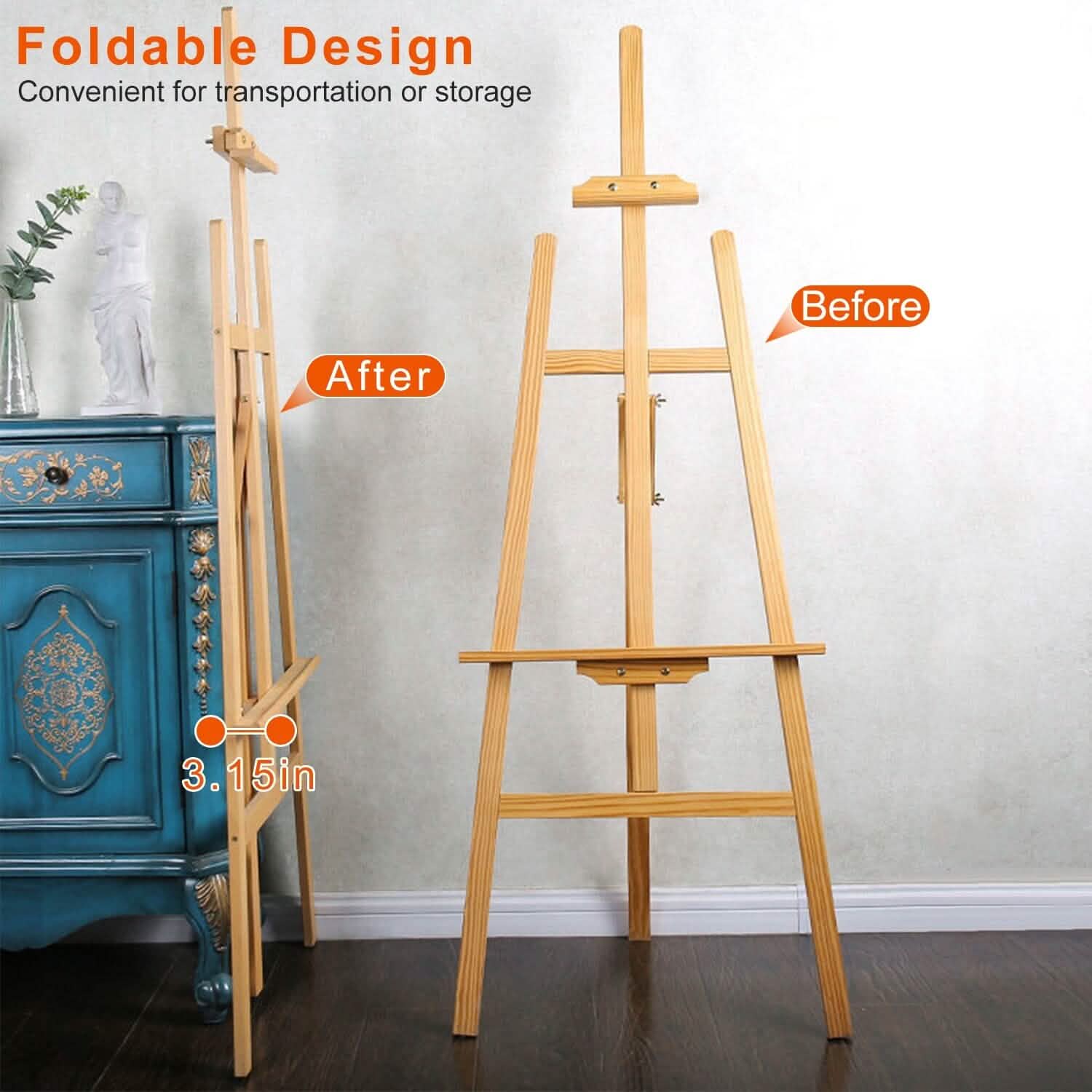 Painting Easel Stand Wooden Inclinable A Frame Tripod School, Office & Art Supplies - Tophatter Daily Deals