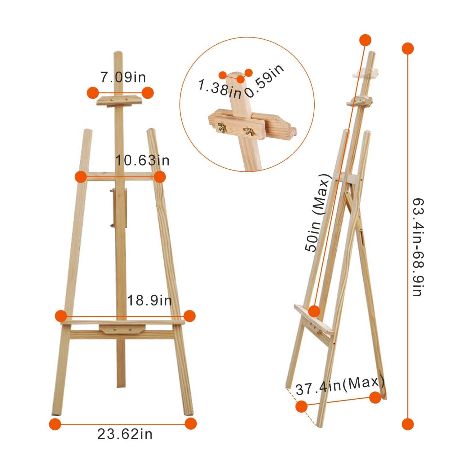 Painting Easel Stand Wooden Inclinable A Frame Tripod School, Office & Art Supplies - Tophatter Daily Deals