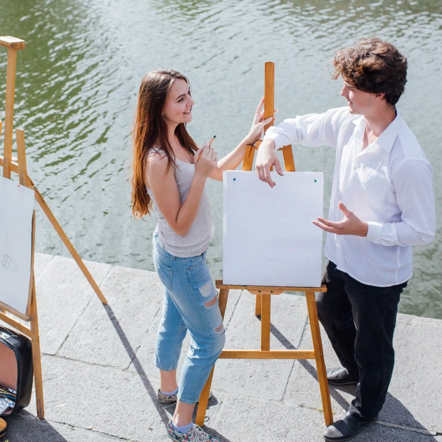 Painting Easel Stand Wooden Inclinable A Frame Tripod School, Office & Art Supplies - Tophatter Daily Deals