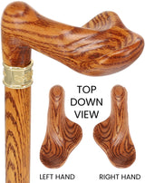 Luxury Oak Palm Grip Walking Cane - Ergonomic Comfort Left Hand Palm Hand Grip Canes - Tophatter Daily Deals