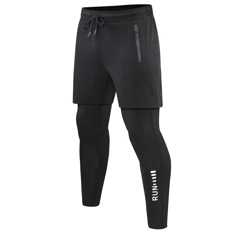 Running Pants Double Layer Pant With Pockets Trousers Black Pants - Tophatter Daily Deals