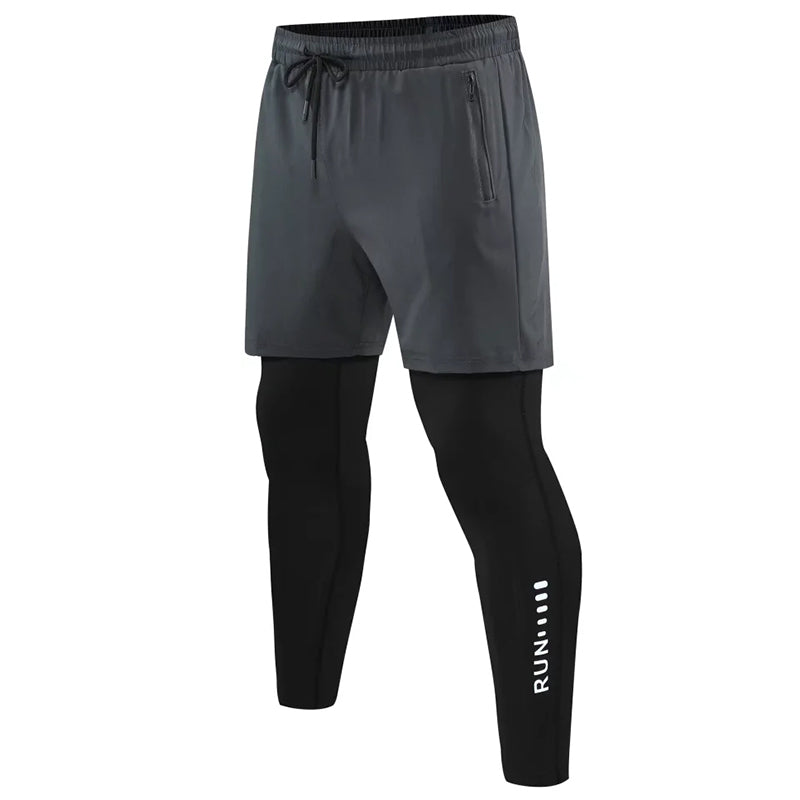 Running Pants Double Layer Pant With Pockets Trousers Grey Pants - Tophatter Daily Deals