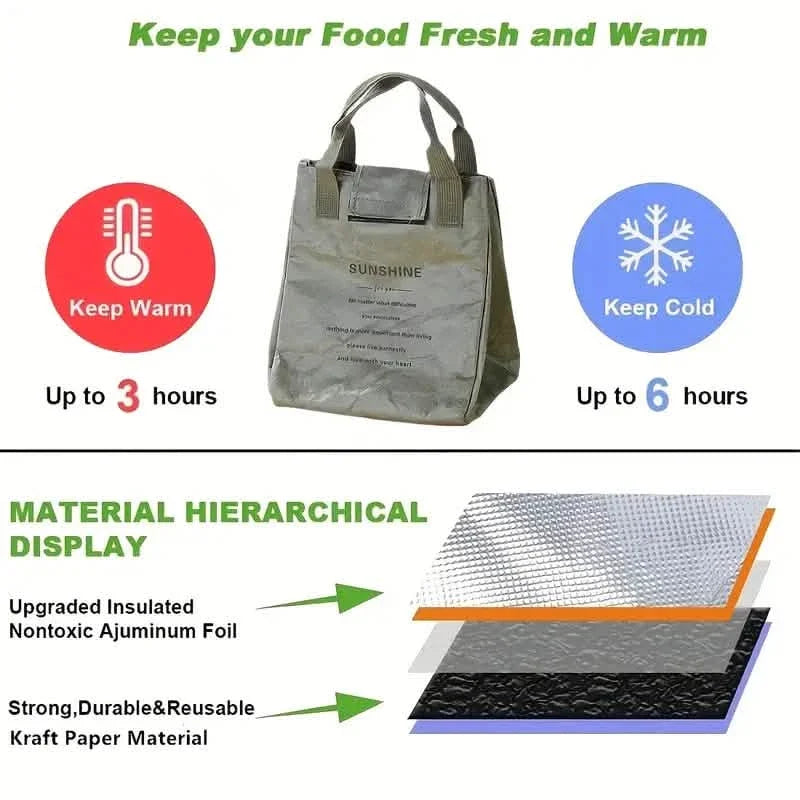 Paper Bento Bag Waterproof And Oilproof Insulation Bag Kitchen Storage - Tophatter Daily Deals