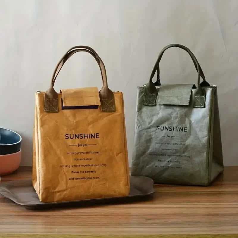 Paper Bento Bag Waterproof And Oilproof Insulation Bag Kitchen Storage - Tophatter Daily Deals