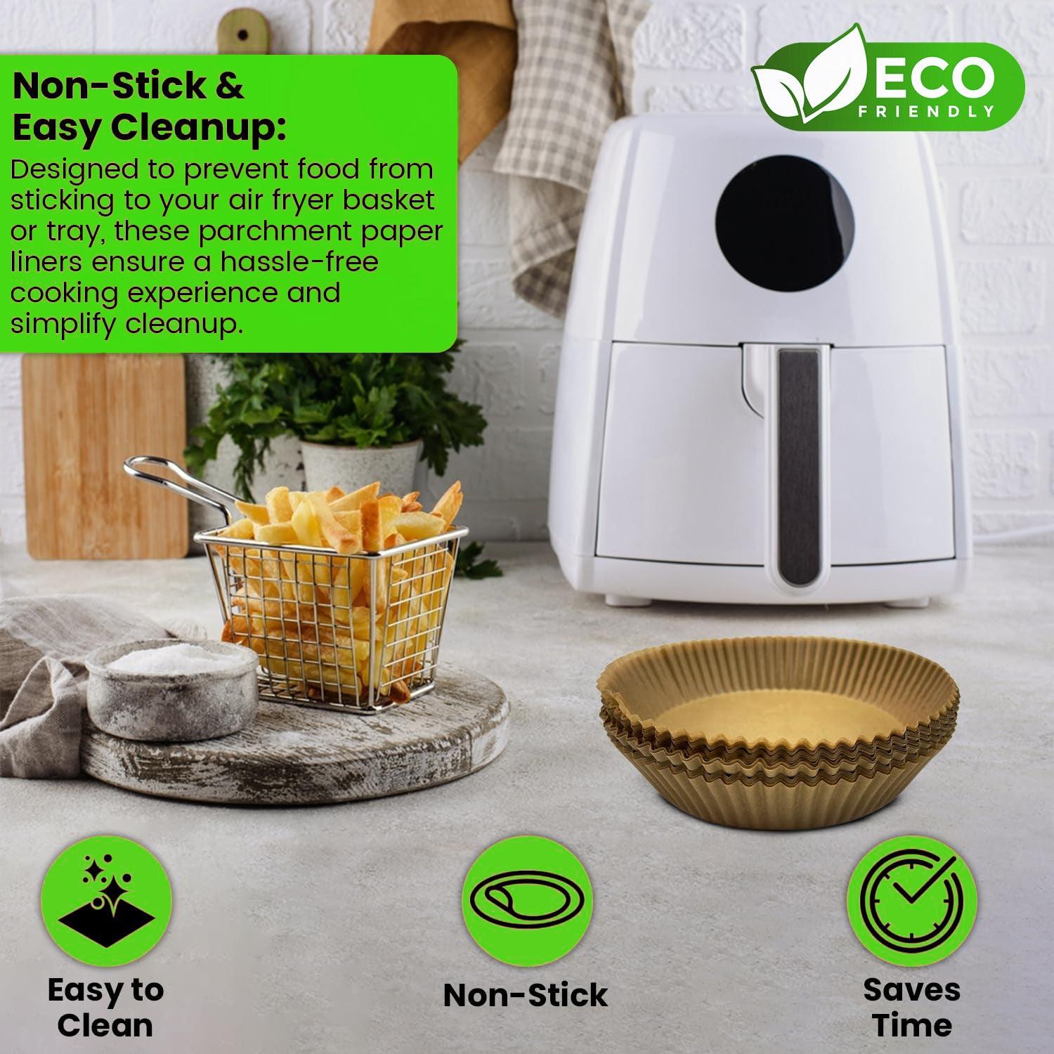 Air Fryer Disposable Paper Liner - 100pcs Non-stick Baking Steamer Paper Liner Parchment Round Home - Tophatter Daily Deals