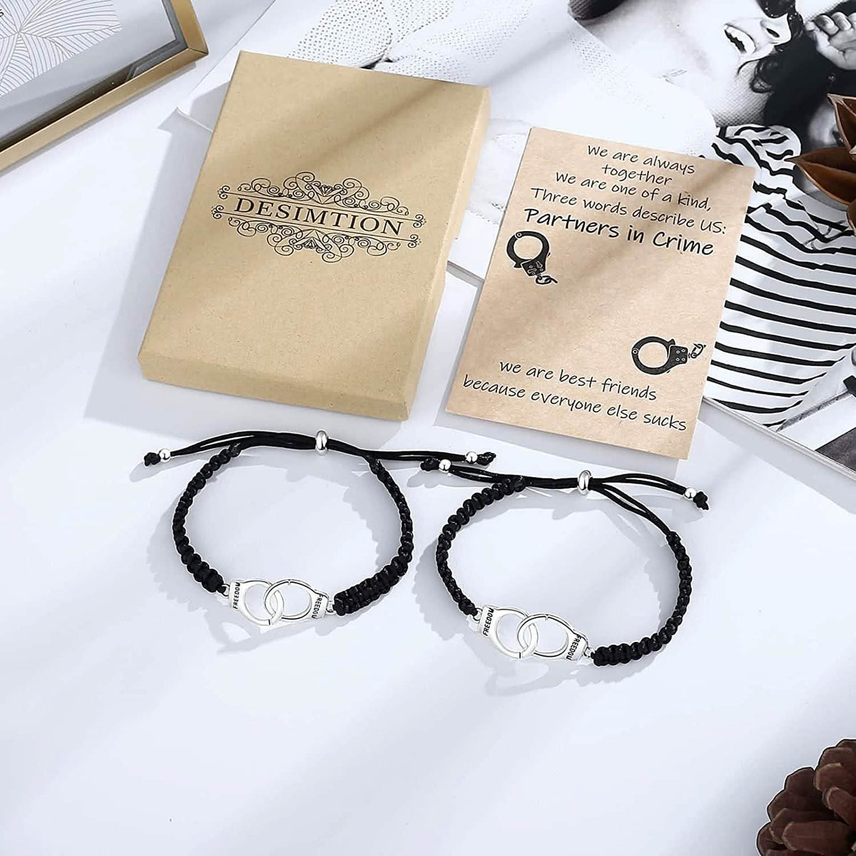 Partner in Crime Handcuff Friendship Bracelets Bracelets - Tophatter Daily Deals