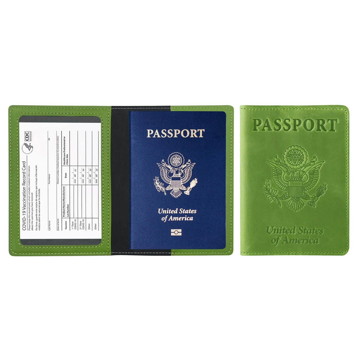 Passport Holder with Vaccination Card Protector Green Handbags & Wallets - Tophatter Daily Deals