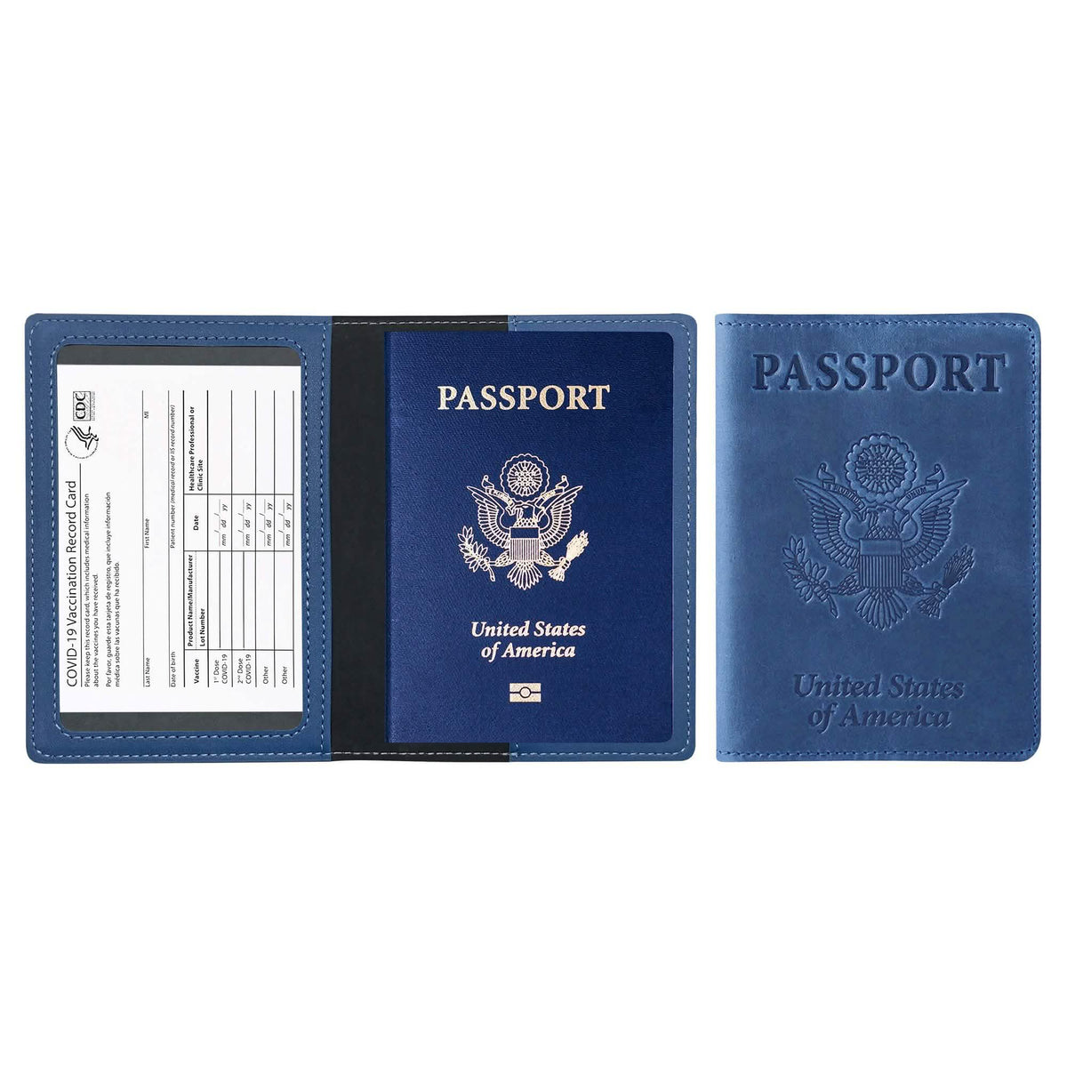 Passport Holder with Vaccination Card Protector Light Blue Handbags & Wallets - Tophatter Daily Deals