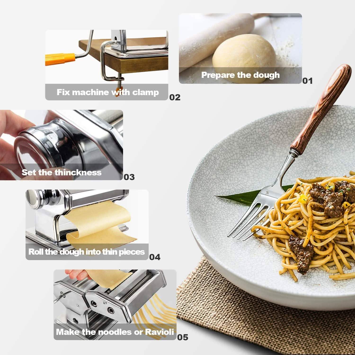 Pasta Maker Roller Machine Fettuccine Kitchen Tools & Gadgets - Tophatter Daily Deals