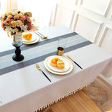 Patchwork Fringed Linen Tablecloth Wine & Dining - Tophatter Daily Deals