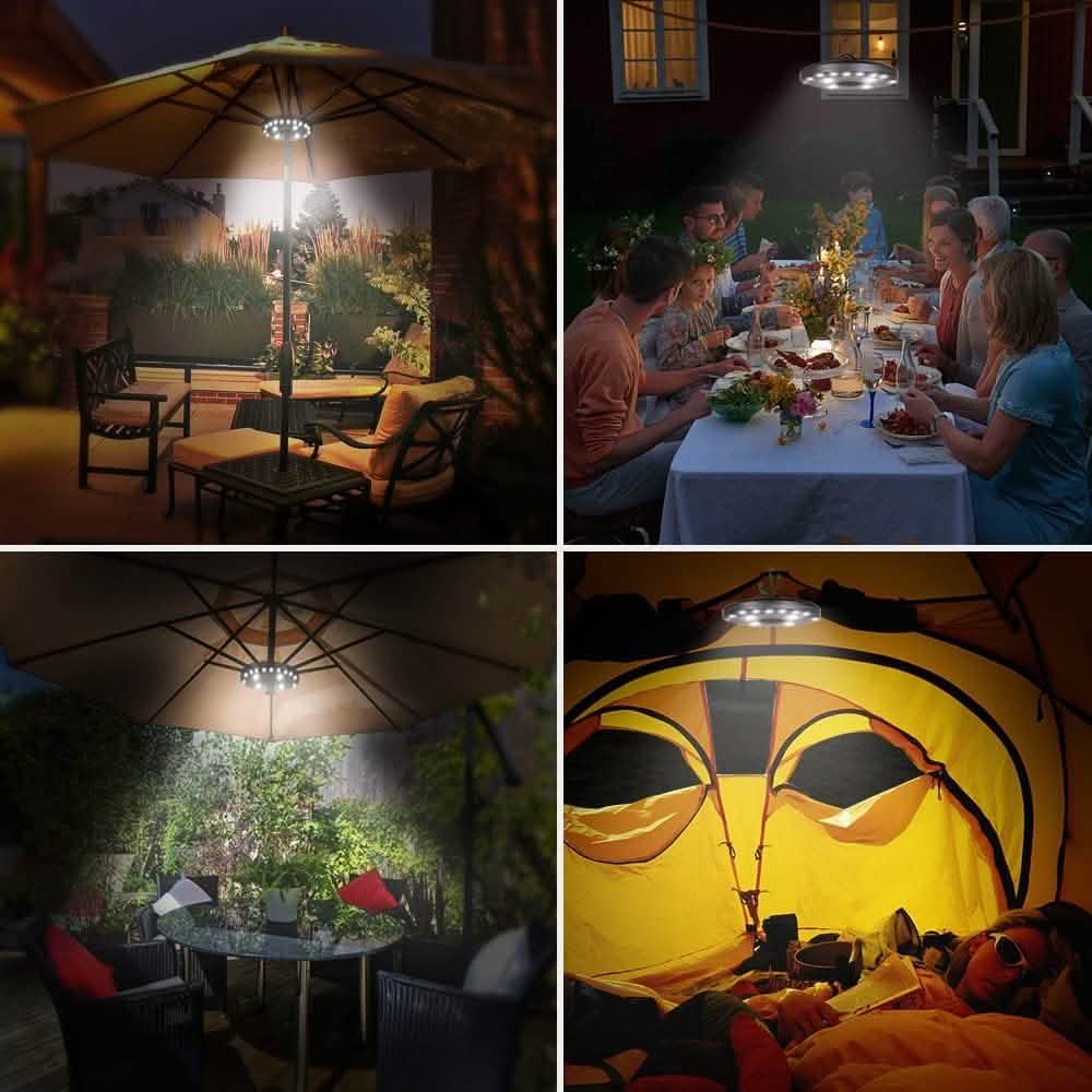 Patio Umbrella Light 3 Brightness Modes Cordless 28 LED Lights Outdoor Lighting - Tophatter Daily Deals