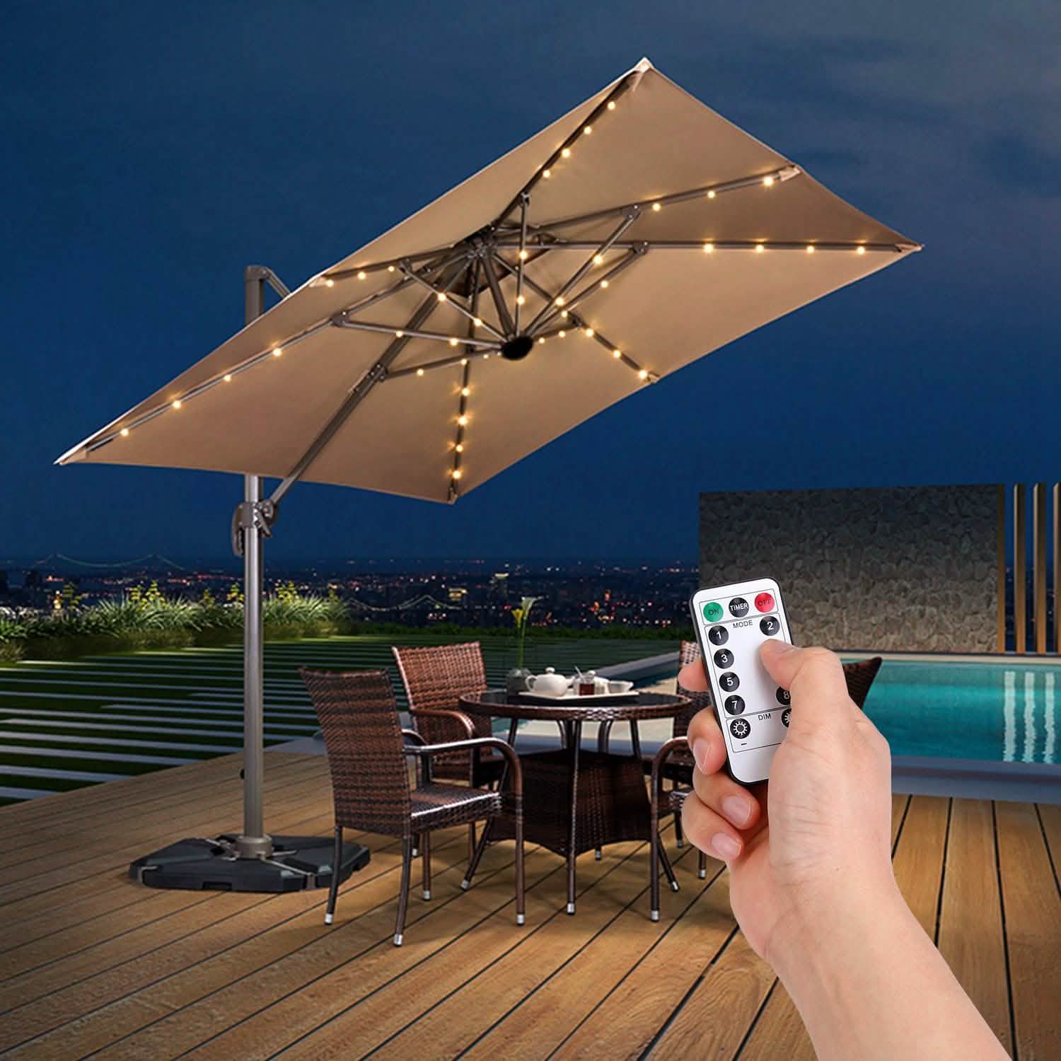 Patio Umbrella Lights 8 Lighting Mode with Remote Control Garden & Patio - Tophatter Daily Deals