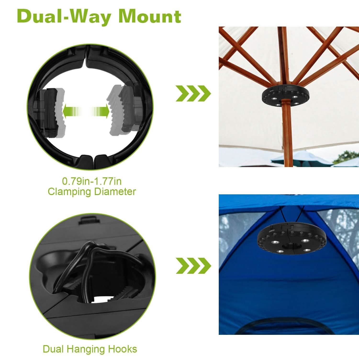 Patio Umbrella Lights LEDS Cordless Outdoor Lighting - Tophatter Daily Deals