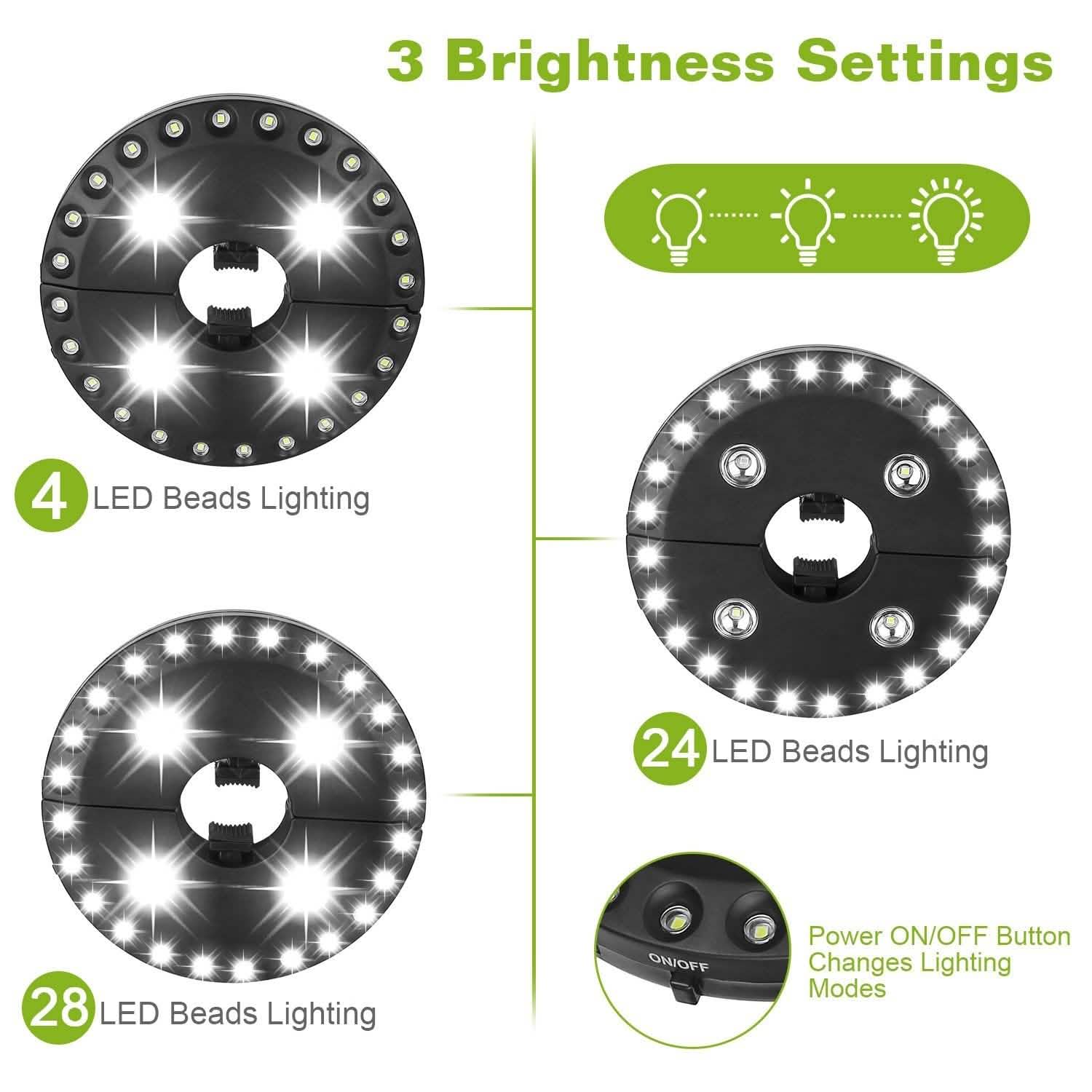 Patio Umbrella Lights LEDS Cordless Outdoor Lighting - Tophatter Daily Deals