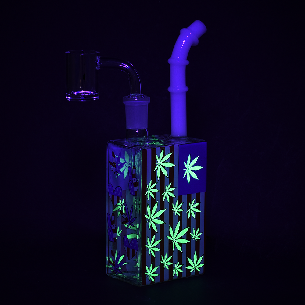 Patriotic Leaf Glow Juice Box Dab Rig Dab Rigs - Tophatter Daily Deals