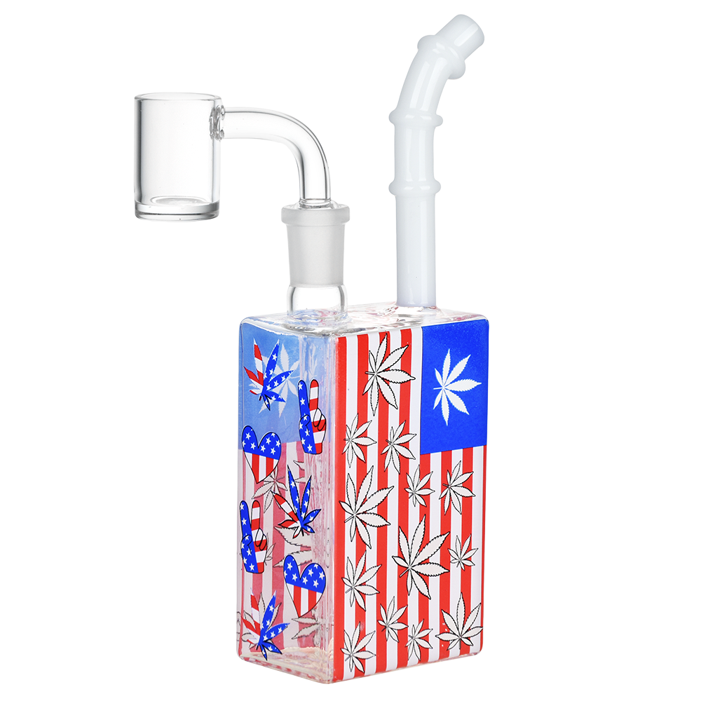 Patriotic Leaf Glow Juice Box Dab Rig Dab Rigs - Tophatter Daily Deals