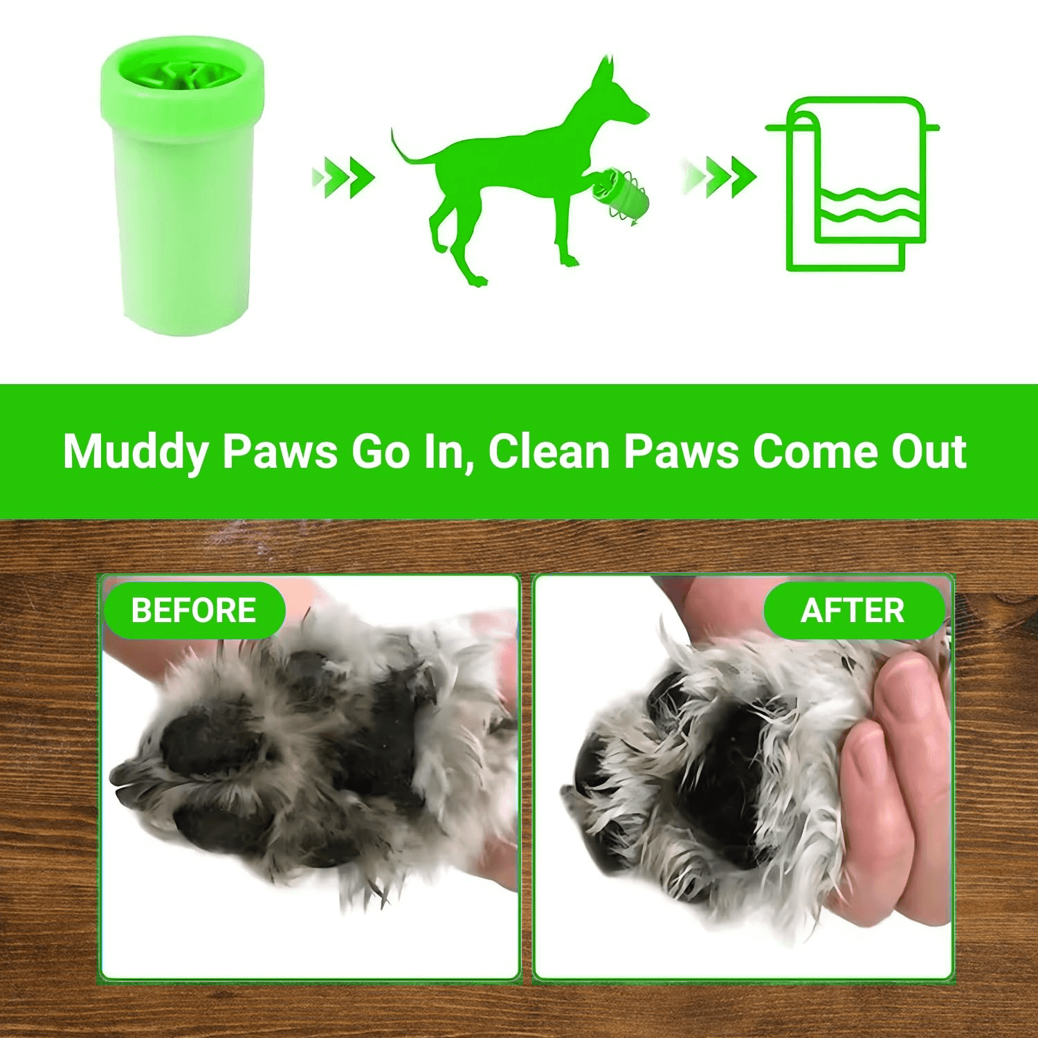 Dog Feet Cleaner - Portable Pet Foot Washer Cup Dog Cat Cleaner Paw Clean Brush Cup Quickly Wash Pet Products - Tophatter Daily Deals