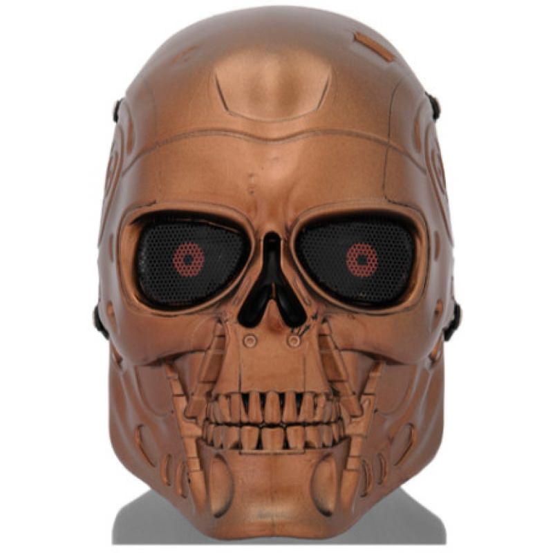Terminator Full Face Airsoft Mesh Mask - Red Bronze Collectible Weapons - Tophatter Daily Deals