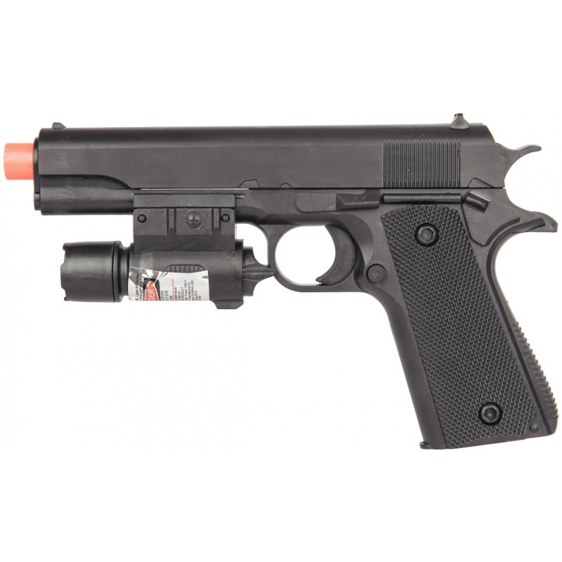 P2003 Airsoft 8" Spring Powered Pistol with Laser Collectible Weapons - Tophatter Daily Deals