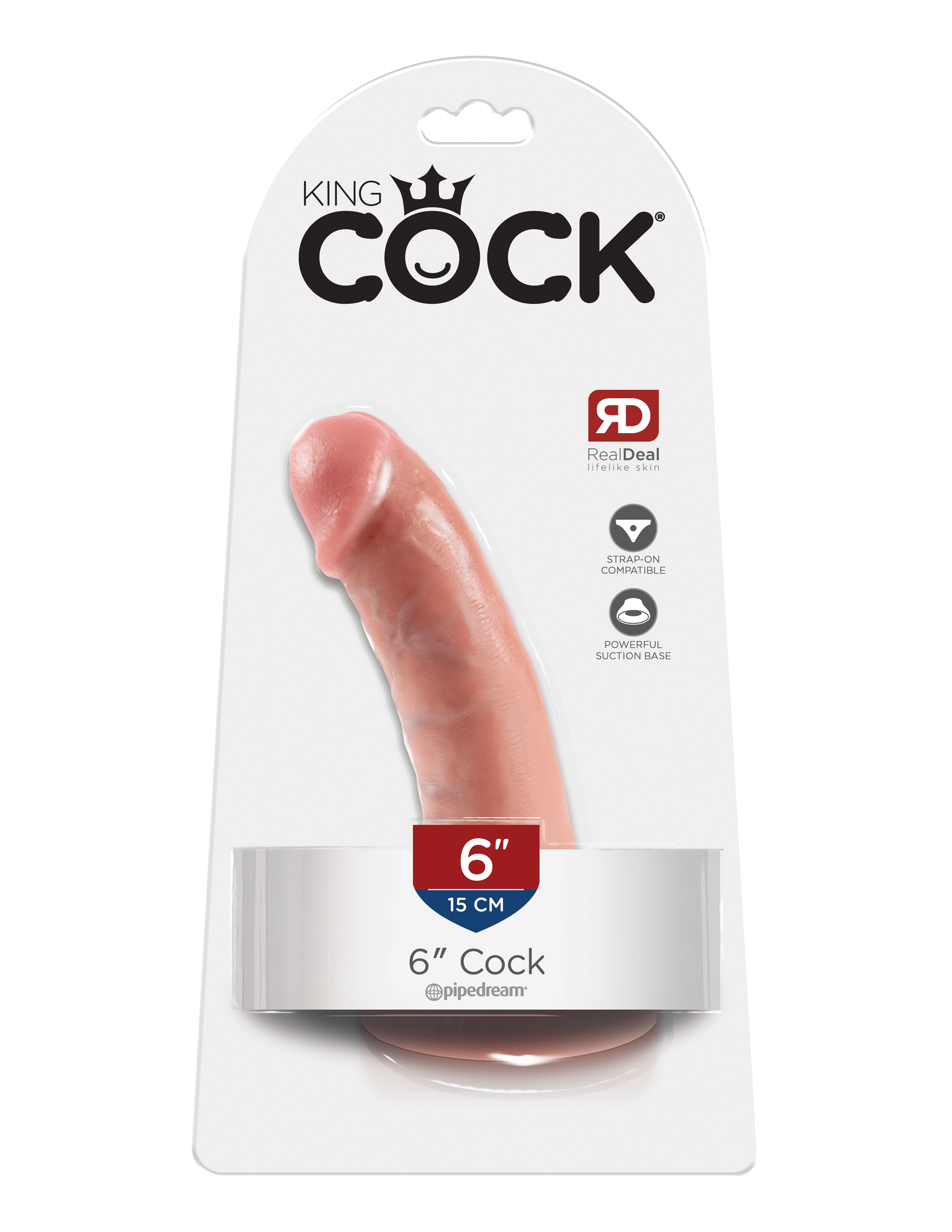 Pipedream - King Cock - Ultra Realistic Dildo - 6 inch - Light Sex Toy - Tophatter Daily Deals