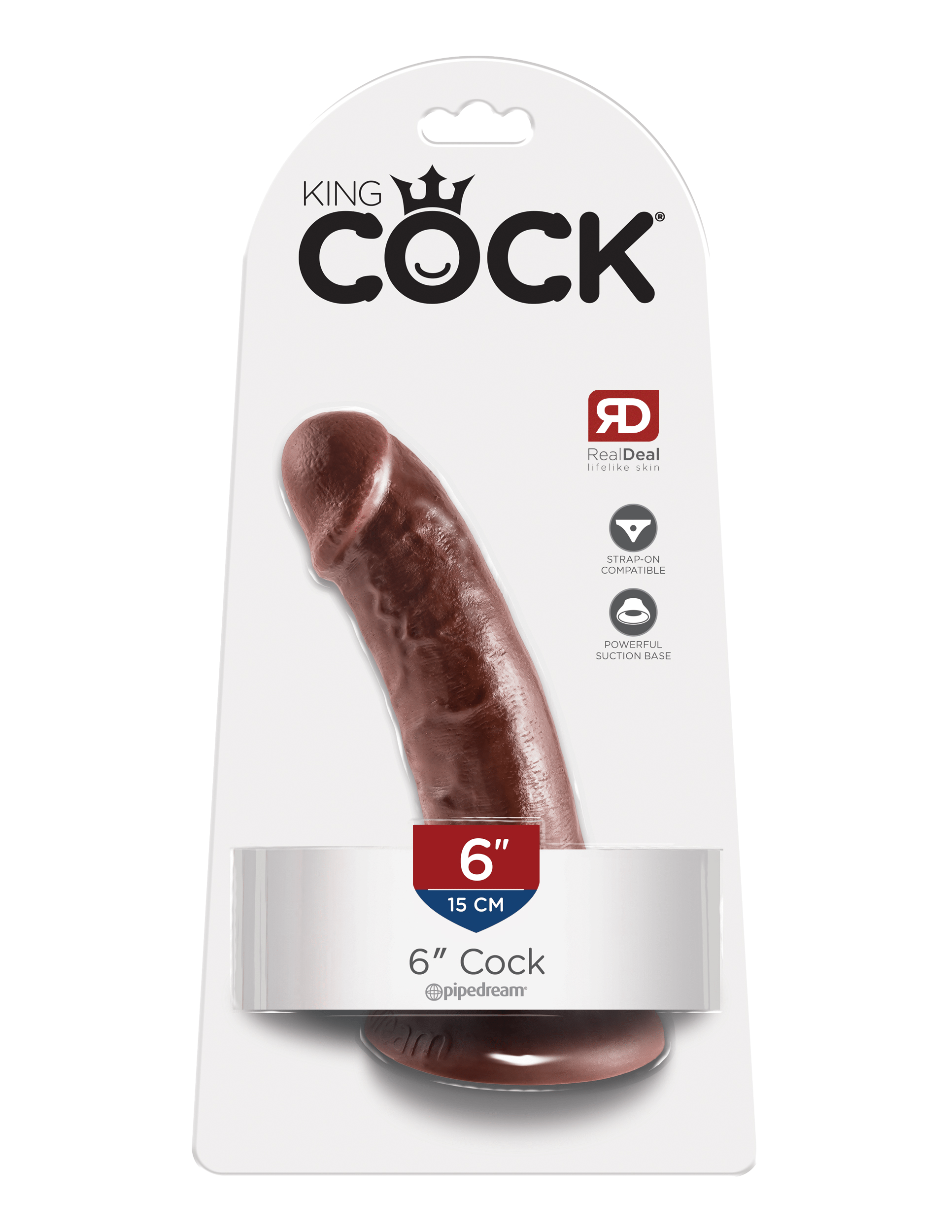 Pipedream - King Cock - Ultra Realistic Dildo - 6 inch - Brown Sex Toy - Tophatter Daily Deals