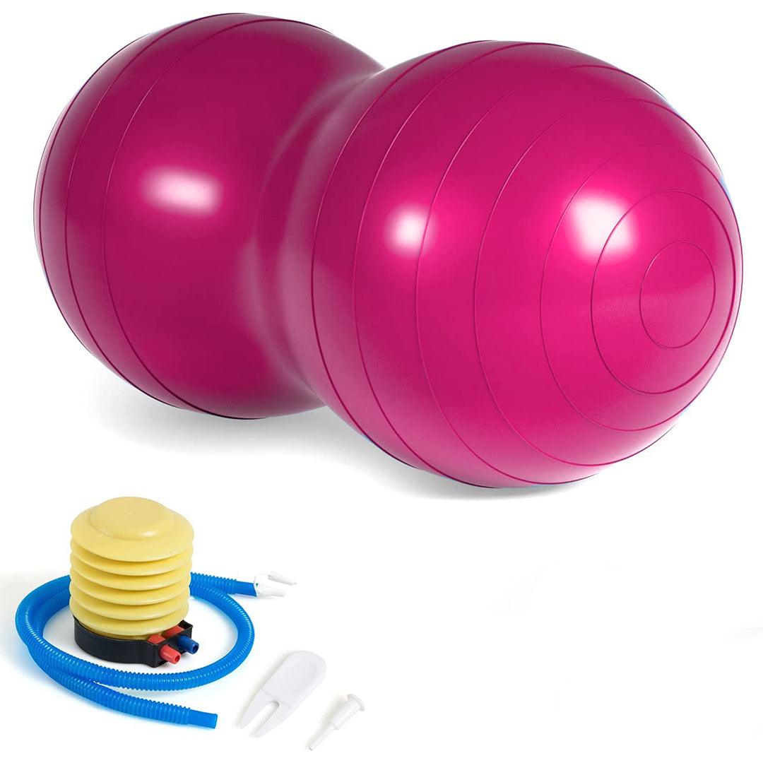 Peanut Exercise Ball - Yoga Peanut Ball with Hand Pump Anti Burst Balance Ball for Labor Birthing, Physical Therapy Pink Yoga - Tophatter Daily Deals