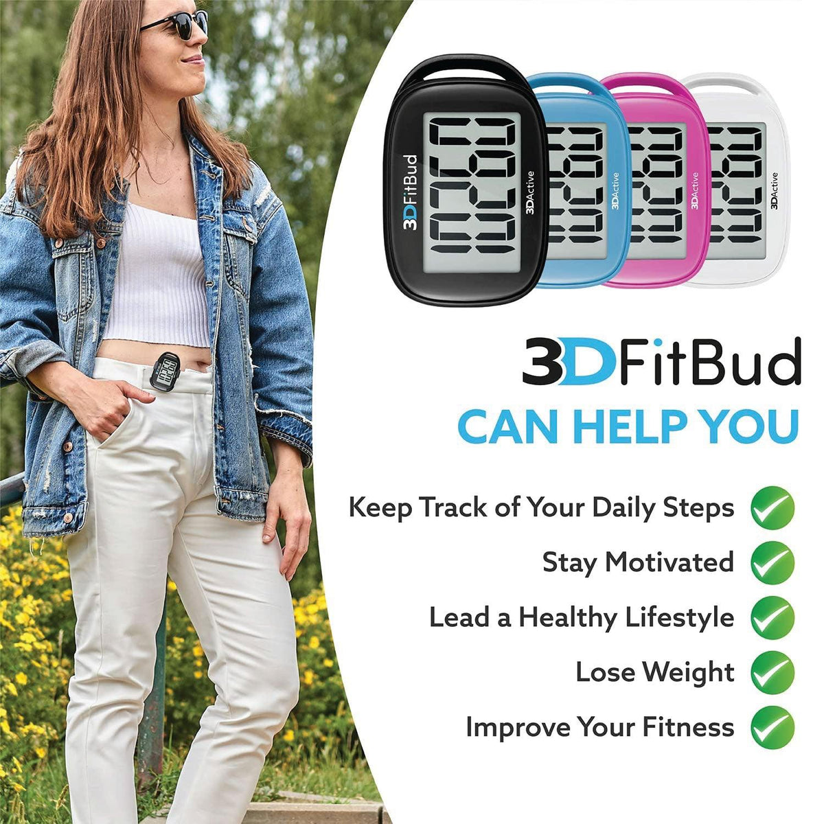 Simple Step Counter - 3D Pedometer with Clip and Lanyard A420S Sports & Outdoor - Tophatter Daily Deals